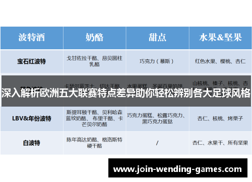 深入解析欧洲五大联赛特点差异助你轻松辨别各大足球风格